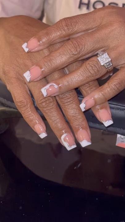 Chrome, Line Art, French Manicure — nail work by Luxury Accessory Nail Studio