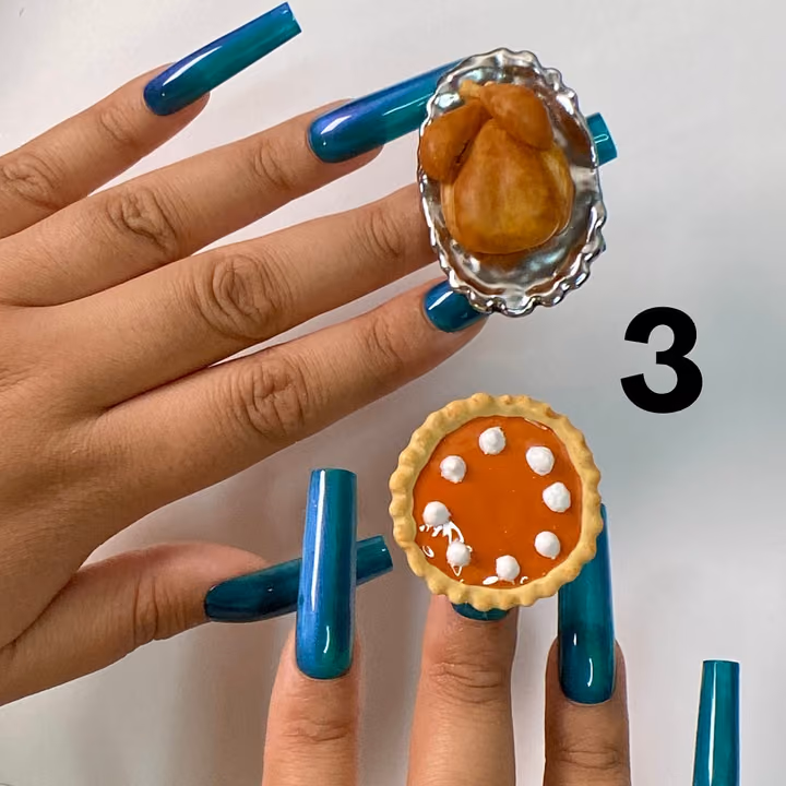 3d Sculpting, Extreme Length, Textured Finish — nail work by Judith