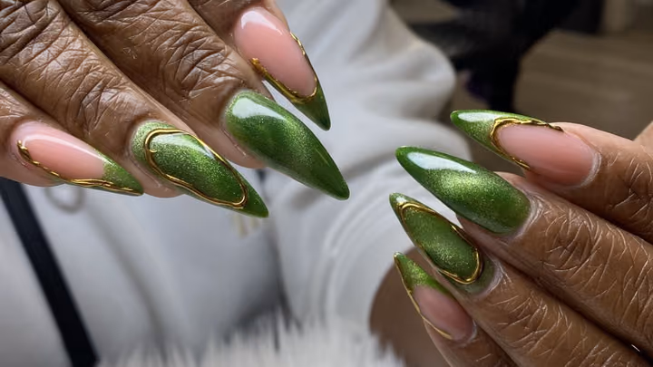 Cat Eye, Gel Overlay, Stiletto — nail work by Nailz.byNelle