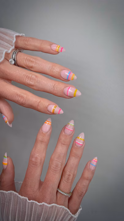 Line Art, Stiletto — nail work by NailzzwithANNIE