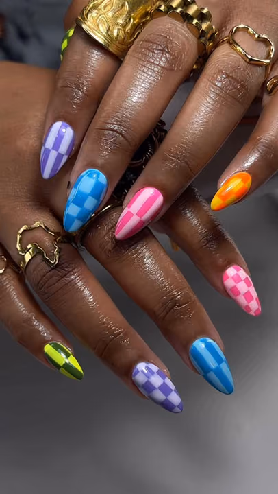 Geometric Art, Line Art, Hand Painting — nail work by Jay