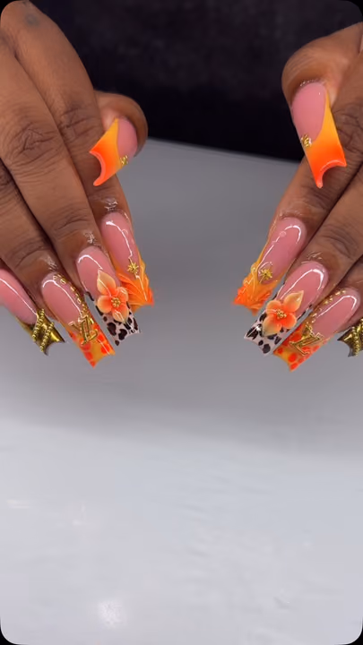 3d Sculpting, Animal Print, Charm Placement, Negative Space — nail work by Yesit Nails