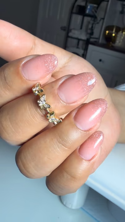 Glitter Fade, Ombre — nail work by Yudit’s Nails