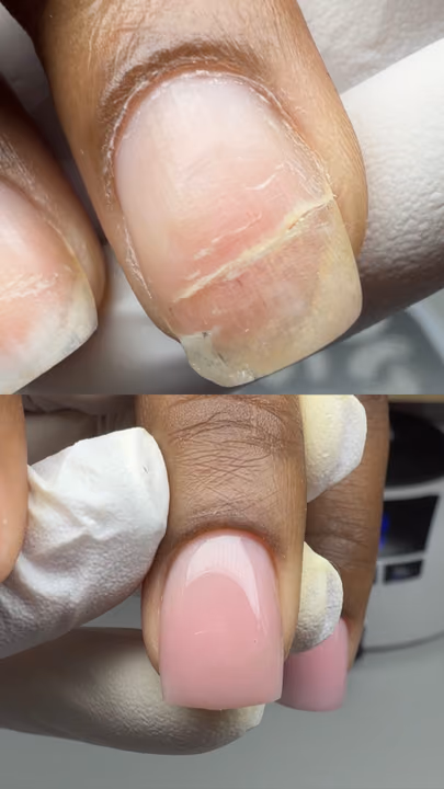 Apex Building, Nail Repair, Structured Gel — nail work by RUSSIAN MANI EDU+SALON