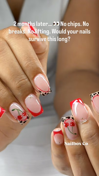 French Manicure, Hand Painting, Structured Gel — nail work by NAILBOX CO. Alpharetta