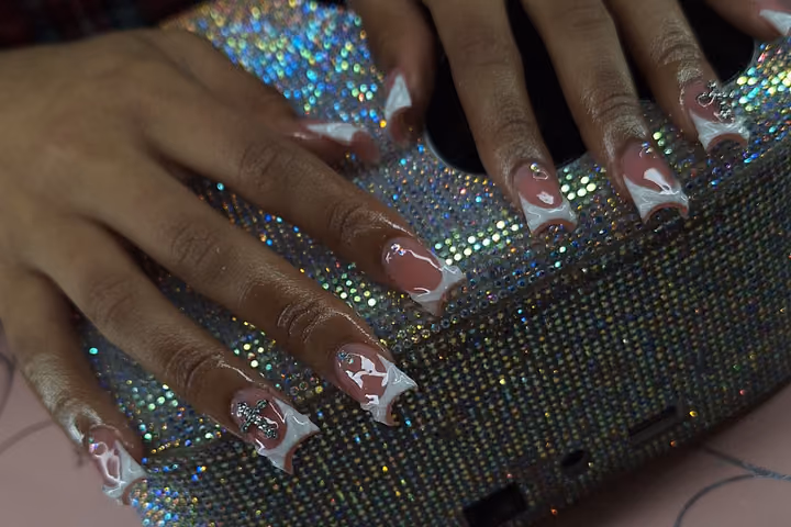 Charm Placement, Duck, French Manicure — nail work by Nail Your Occassion
