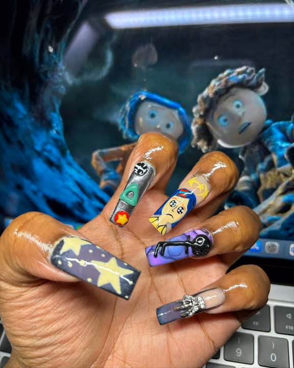 3d Sculpting, Hand Painting — nail work by ATL Nail Tech
