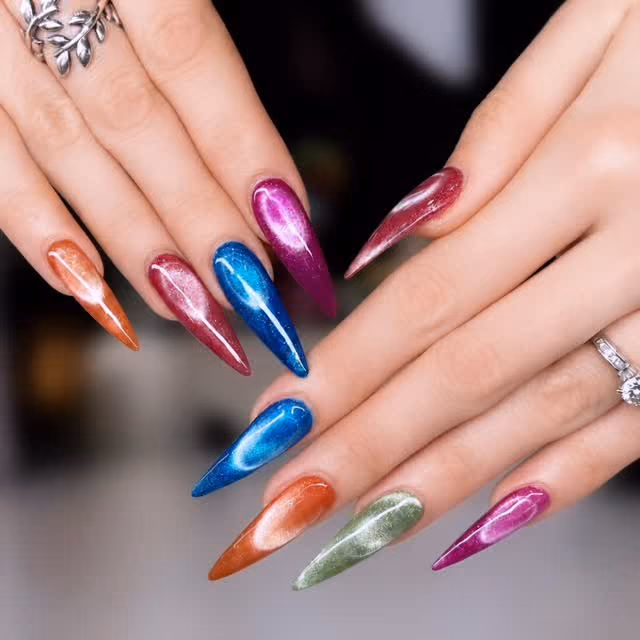 Cat Eye, Stiletto — nail work by Blanc Nail Bar