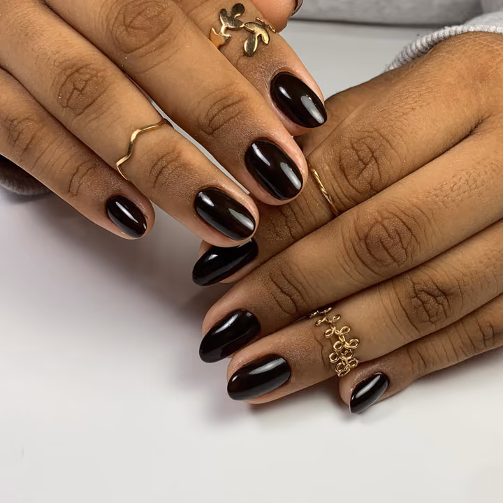 Gel Overlay, Glossy Finish, Structured Gel — nail work by VESTA BEAUTY NAILS