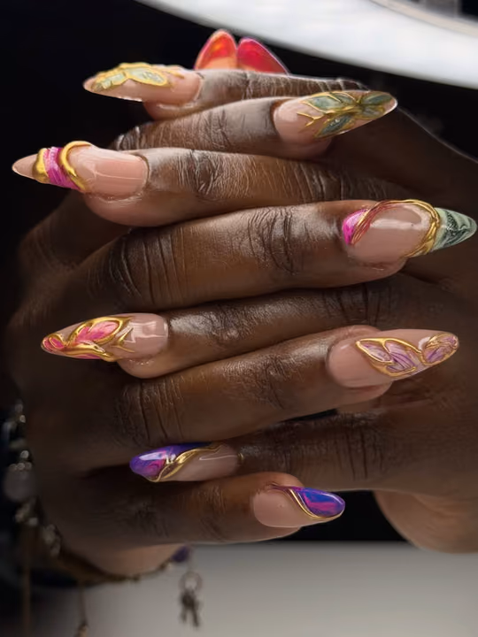 3d Sculpting, Line Art — nail work by Nails by Cody