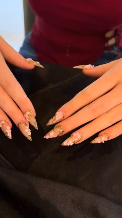 3d Sculpting, Chrome, Raised Gel, Stiletto — nail work by Lush Nail Bar Grant Park