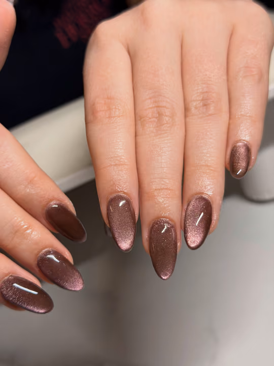 Cat Eye, Magnetic Gel — nail work by Nails By Yoko.