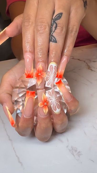 3d Sculpting, Airbrush, Encapsulation, Square — nail work by Nails by Gracie
