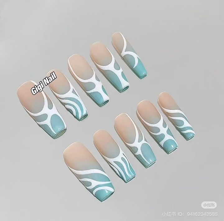 Airbrush, French Manicure, Negative Space — nail work by American Nails Cumming