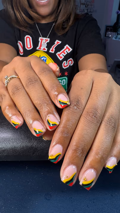 Gel Overlay, Line Art, Structured Gel — nail work by Atlanta Russian Manicure Specialist