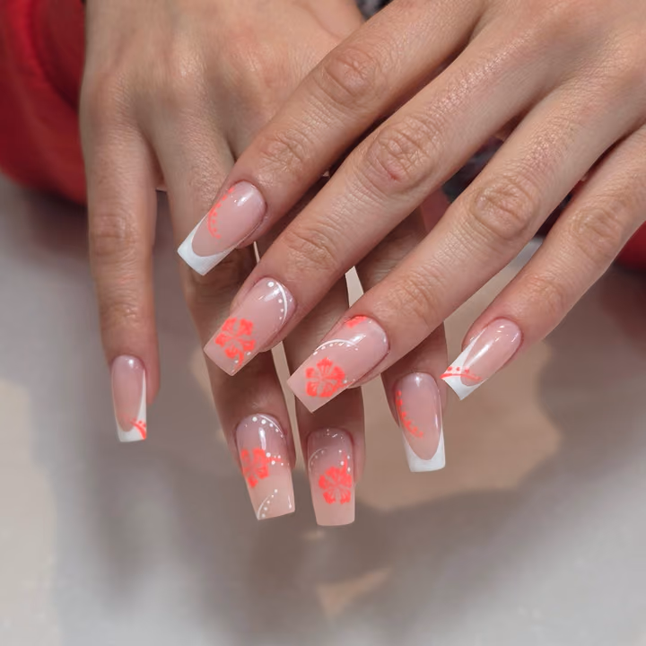 Line Art, French Manicure, Hand Painting — nail work by Russian Manicure Atlanta