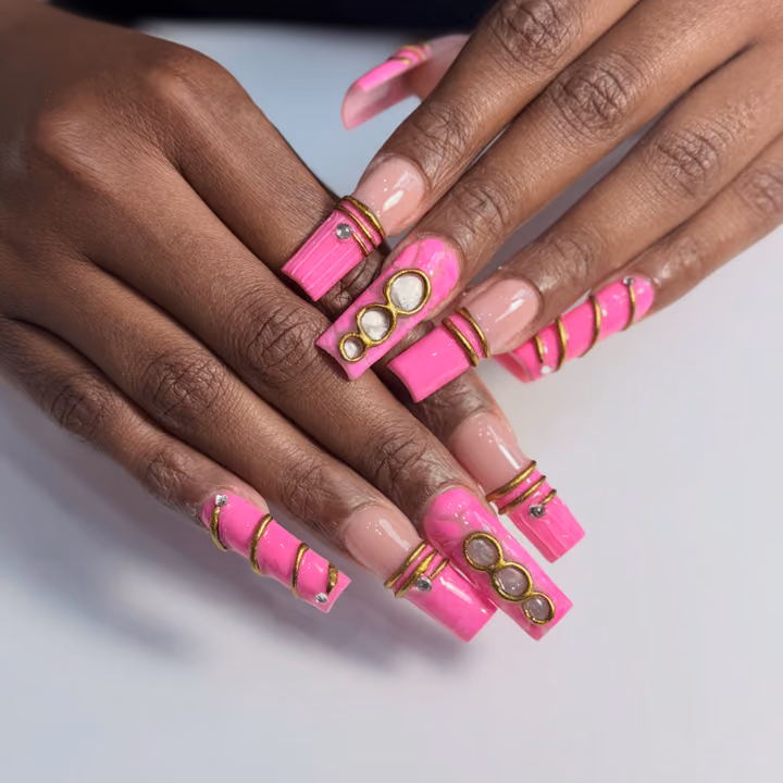 3d Sculpting, Charm Placement, Structured Gel — nail work by Nail Muse