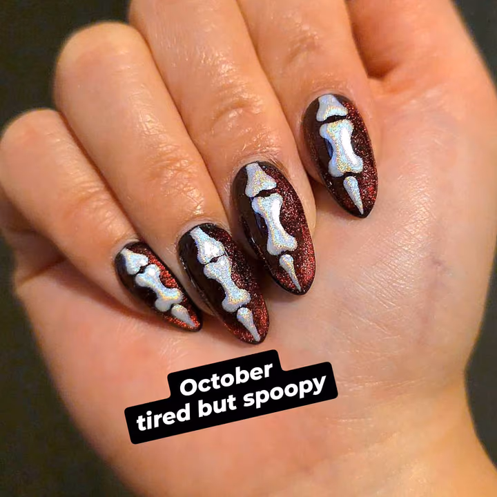 Cat Eye, Raised Gel, Hand Painting — nail work by Kat