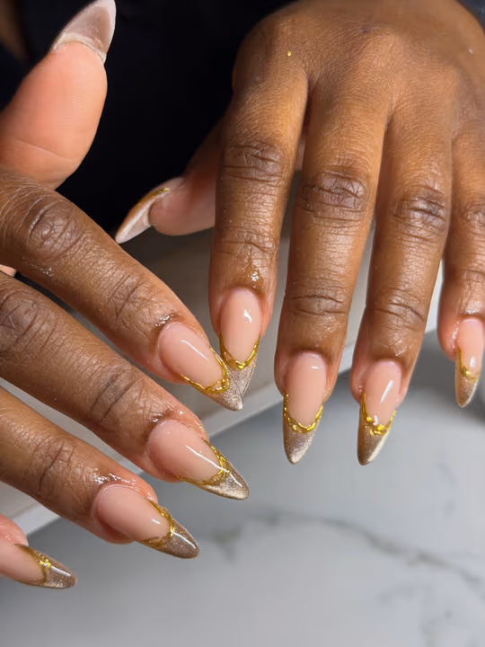 Cat Eye, 3d Sculpting, French Manicure, Raised Gel — nail work by Nails By Yoko.