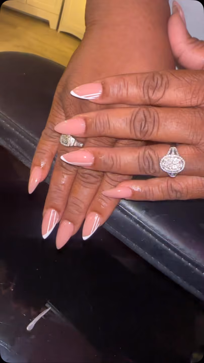 Line Art, French Manicure — nail work by Luxury Accessory Nail Studio