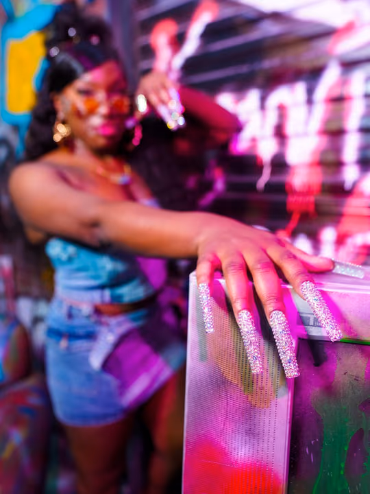 Charm Placement, Extreme Length — nail work by Bpressed Atl