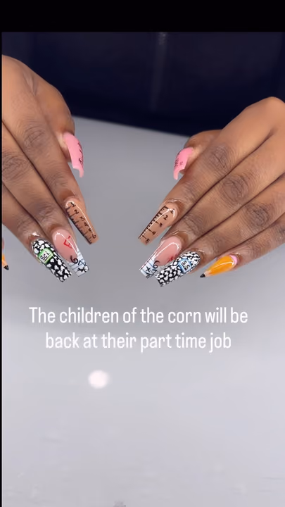 Encapsulation, Hand Painting, Extreme Length — nail work by Yesit Nails