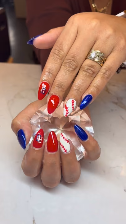 Hand Painting, Line Art — nail work by Nails by Gracie
