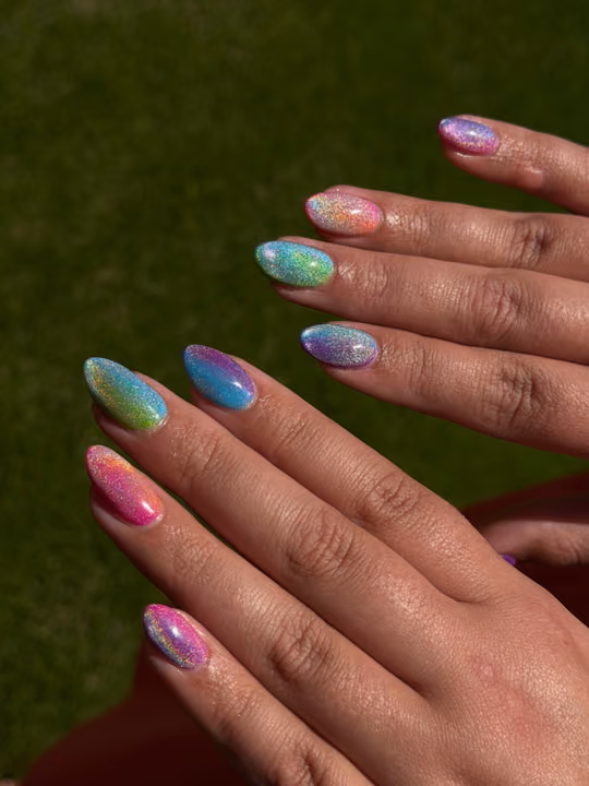 Cat Eye, Magnetic Gel, Ombre — nail work by Nails By Sharik