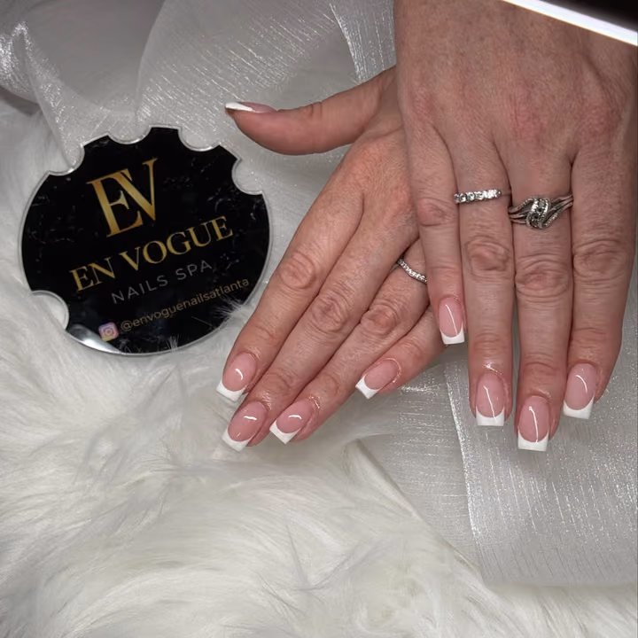 French Manicure, Smile Line — nail work by En Vogue Nails Spa