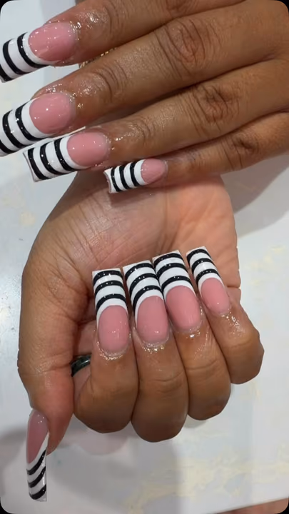 Extreme Length, French Manicure, Line Art, Structured Gel — nail work by TARA NAILS & LASH -nails