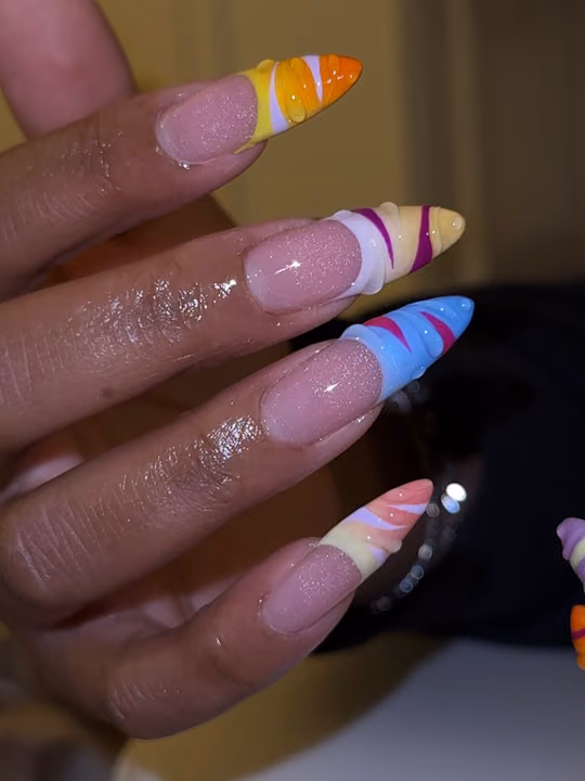 3d Sculpting, Nail Extensions, Structured Gel, Textured Finish — nail work by MALIA M