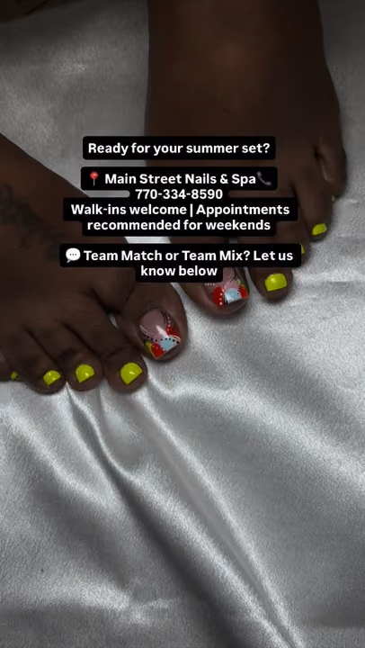 Pedicure, Hand Painting — nail work by Main street Nails spa