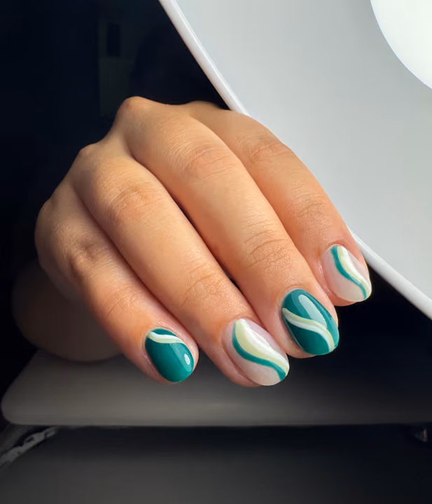 Line Art, Abstract Art, Structured Gel — nail work by Keilastudio