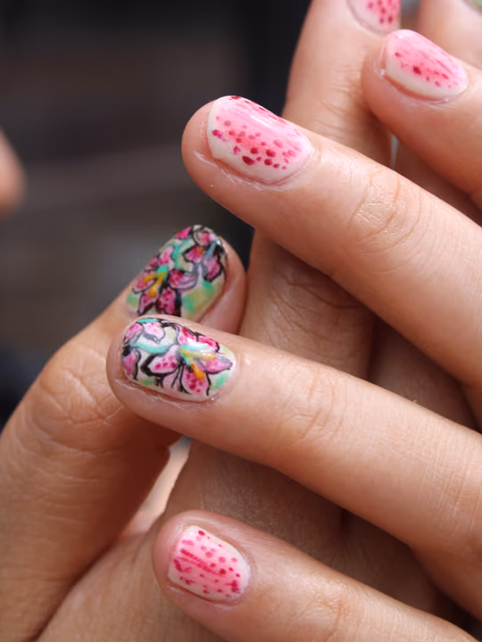 Hand Painting, Line Art — nail work by Lark & Sparrow Atlanta, GA