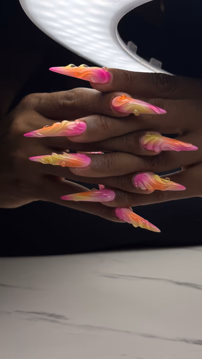 3d Sculpting, Airbrush, Stiletto, Textured Finish — nail work by Nails by Cody