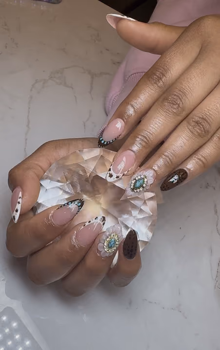 3d Sculpting, French Manicure, Gem Placement — nail work by Nails by Gracie