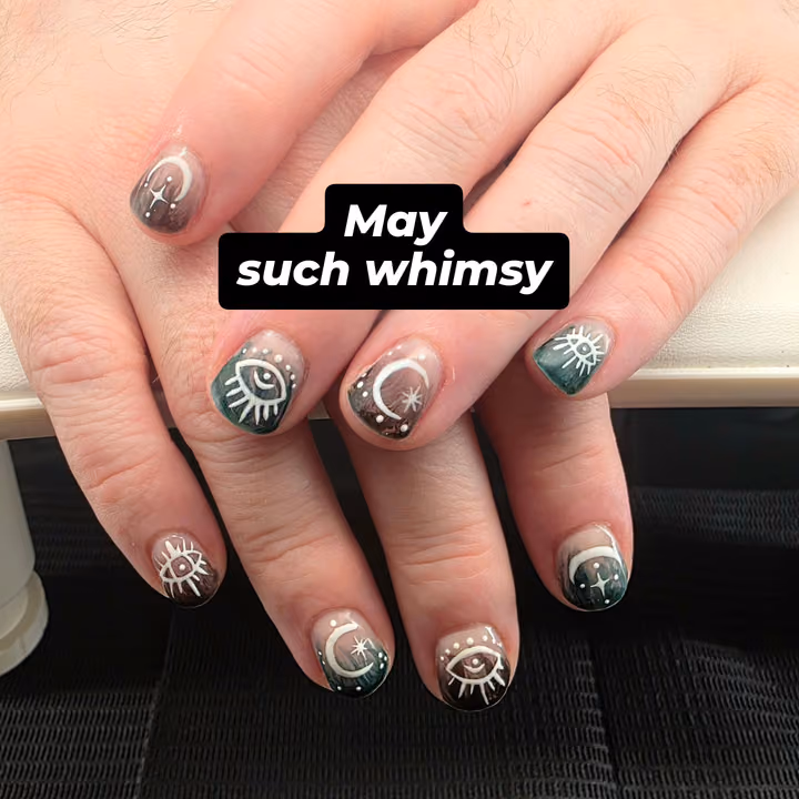 Airbrush, Line Art — nail work by Kat