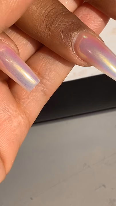Chrome, Extreme Length — nail work by Atlanta Nail Artist