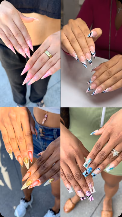 3d Sculpting, Encapsulation, Stiletto, Negative Space — nail work by TenTen Buckhead Nails