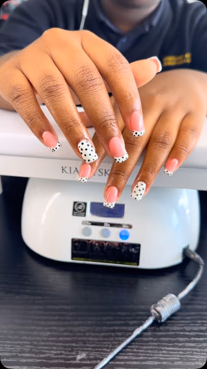 French Manicure, Hand Painting — nail work by Nailsbytam_thecelebtech