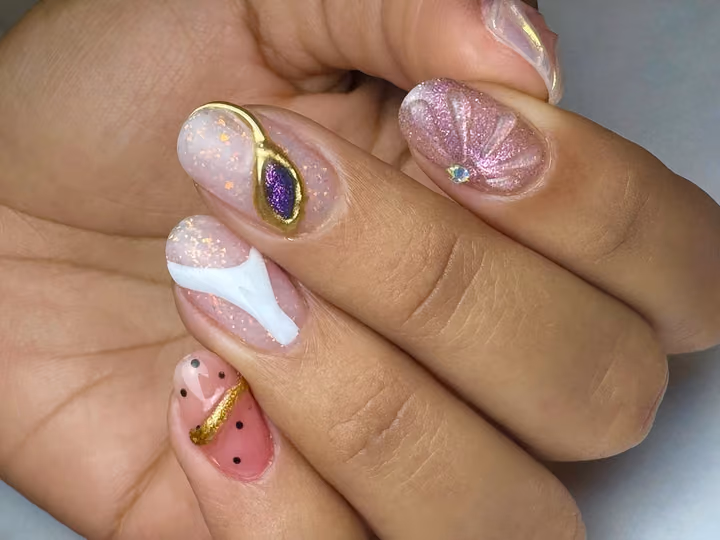 3d Sculpting, Encapsulation, Tortoiseshell Effect — nail work by Adyclou
