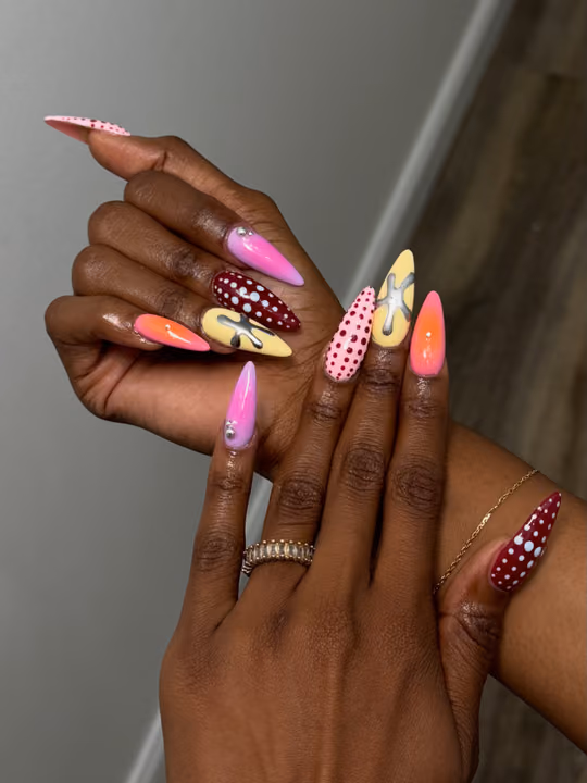 Airbrush, Chrome, Encapsulation — nail work by Atlantas #1 Nail Salon