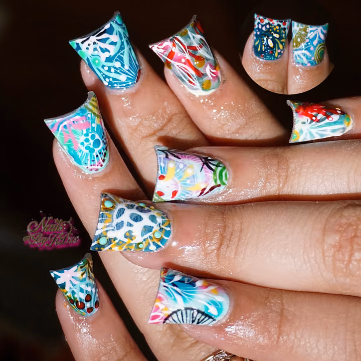Hand Painting, Duck, Flare Nails — nail work by ATL Nail Artist