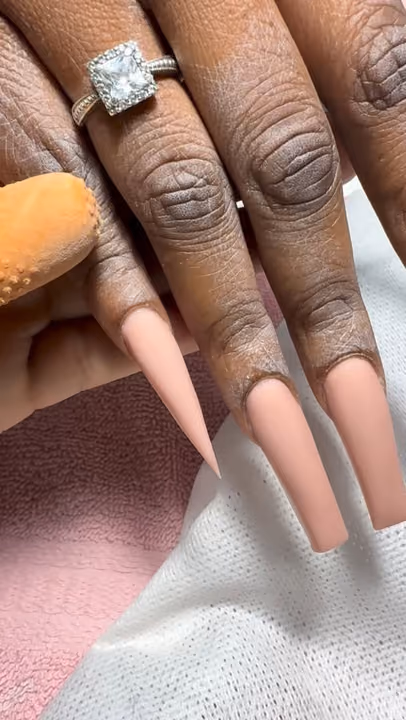 Apex Building, Extreme Length, Square, Stiletto — nail work by Atlanta Nail Artist