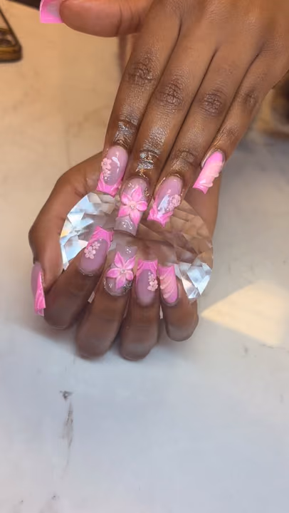 3d Sculpting, French Manicure, Textured Finish — nail work by Nails by Gracie