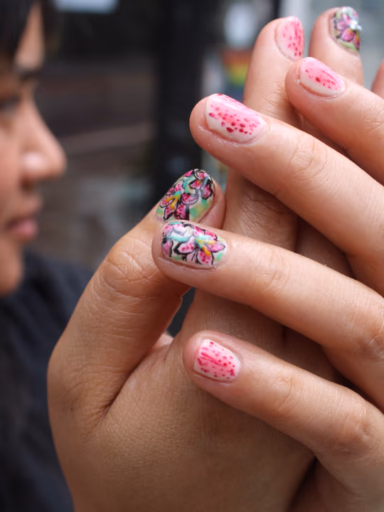 Hand Painting, Line Art — nail work by Lark & Sparrow Atlanta, GA