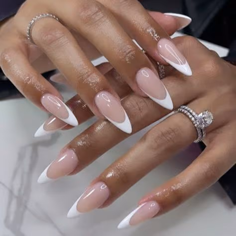 French Manicure, Stiletto — nail work by En Vogue Nails Spa