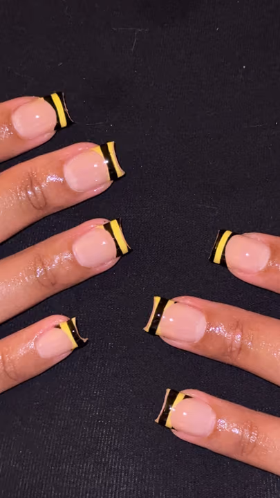 Duck, French Manicure, Line Art — nail work by MALIA M