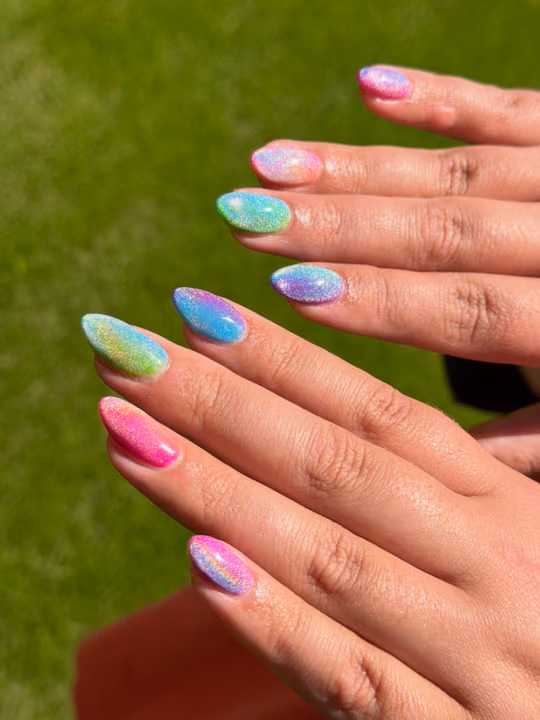 Cat Eye, Magnetic Gel, Ombre — nail work by Nails By Sharik