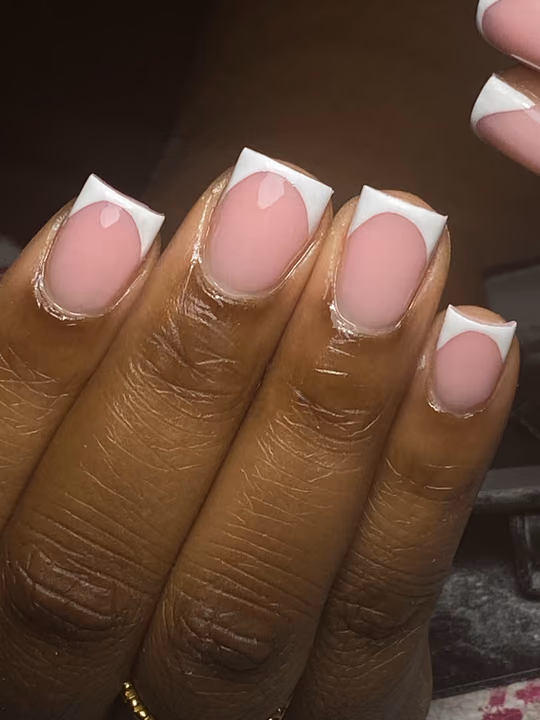 French Manicure, Duck, Structured Gel — nail work by Norcross nail tech
